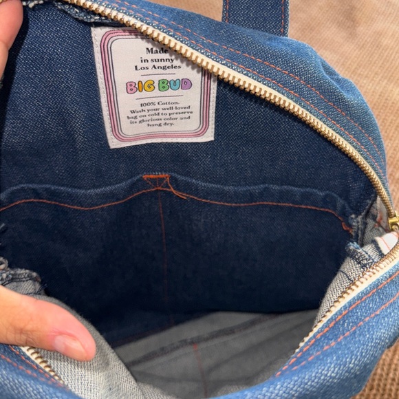 Big Bud Press Blue Denim Mini Backpack Bag - Picture 7 of 8